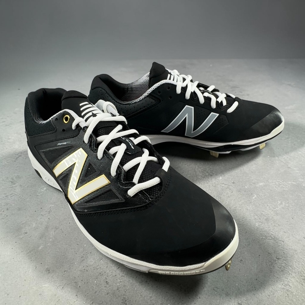 New Balance 4040v3 Baseball Cleats Mens 11.5 Black Gold Metal Spikes NEW No Box
